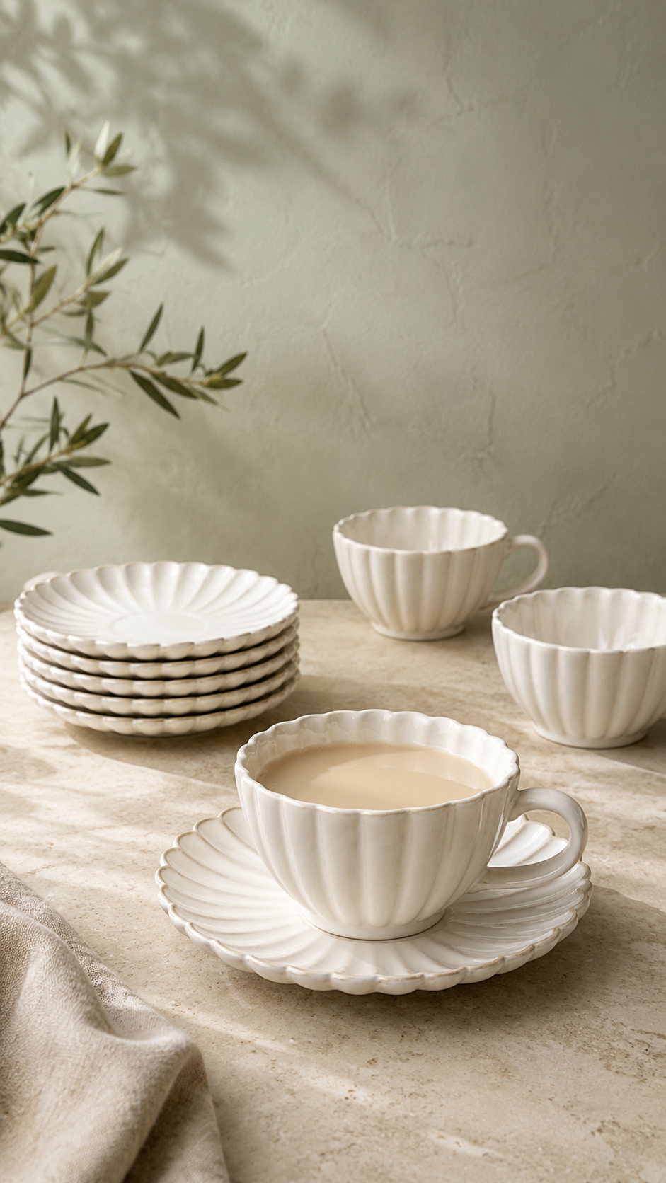 Bloomy 12-delige theekopjes set voor 6 personen | 220 ml