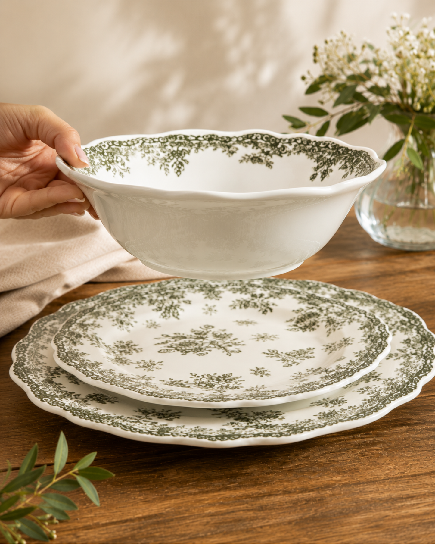 Vintage - Geschirrset - 25-teilig - Blau
