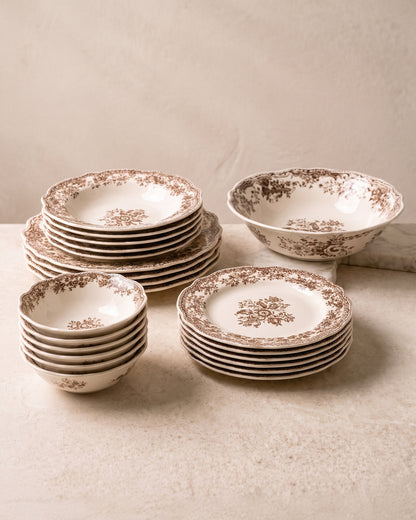 Vintage - Geschirrset - 25-teilig - Taupe