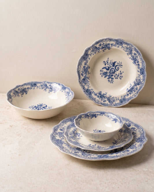 Vintage - Geschirrset - 25-teilig - Blau