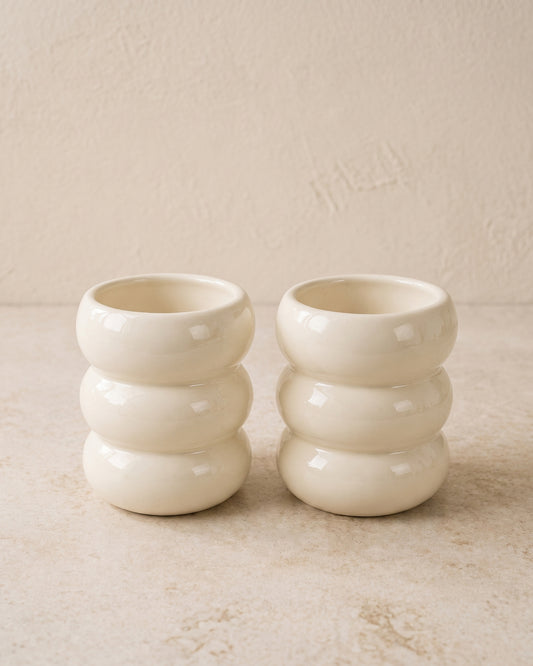 Wave Kabarcık Kupa - Krem - 2 adet - 400ml