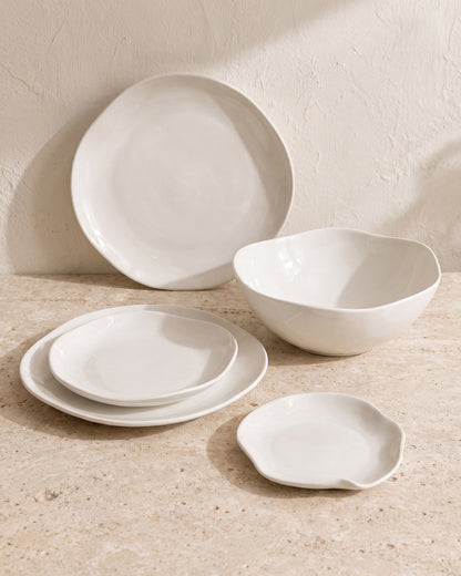 Bio-Essgeschirr-Set | weiß | 6 Personen