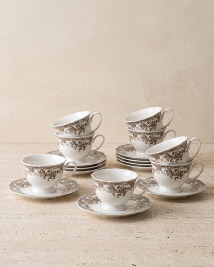 Vintage Kaffeeservice Braun 12-teilig