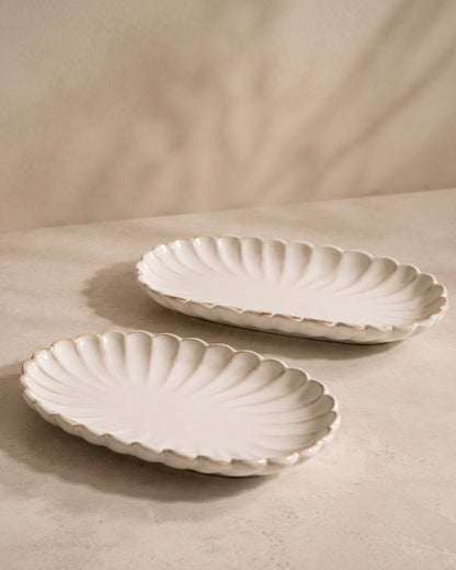 Bloomy Lotus servis tabağı | 2 adet | 23 x 12 cm
