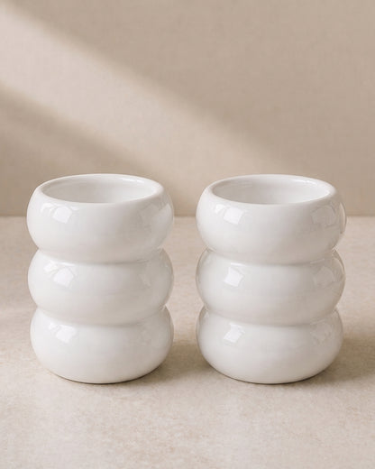 Wave Bubble Kupa - Beyaz - 2 Adet - 400 ml