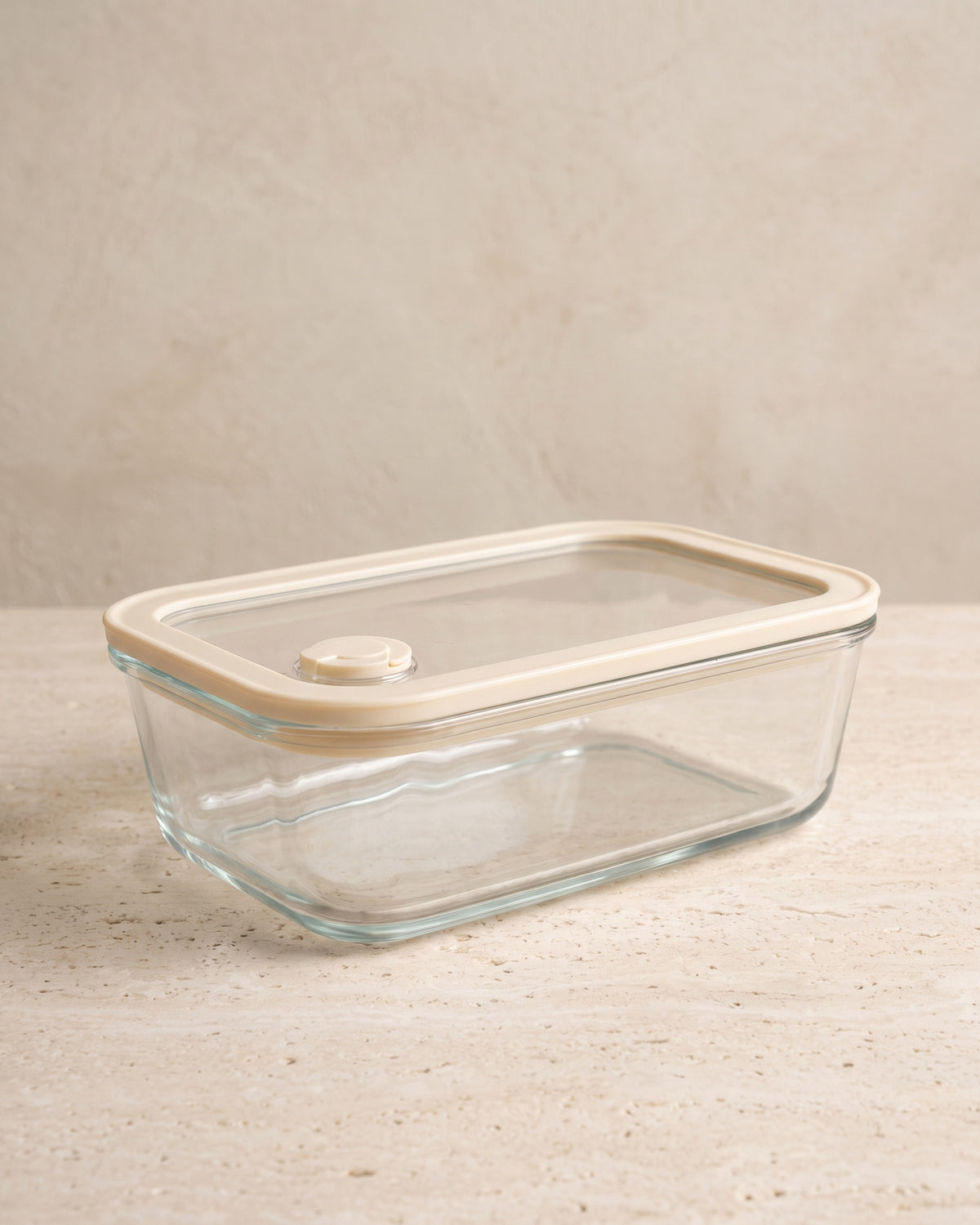 Frischhaltedose rechteckig | 610 ml | Beige-transparent