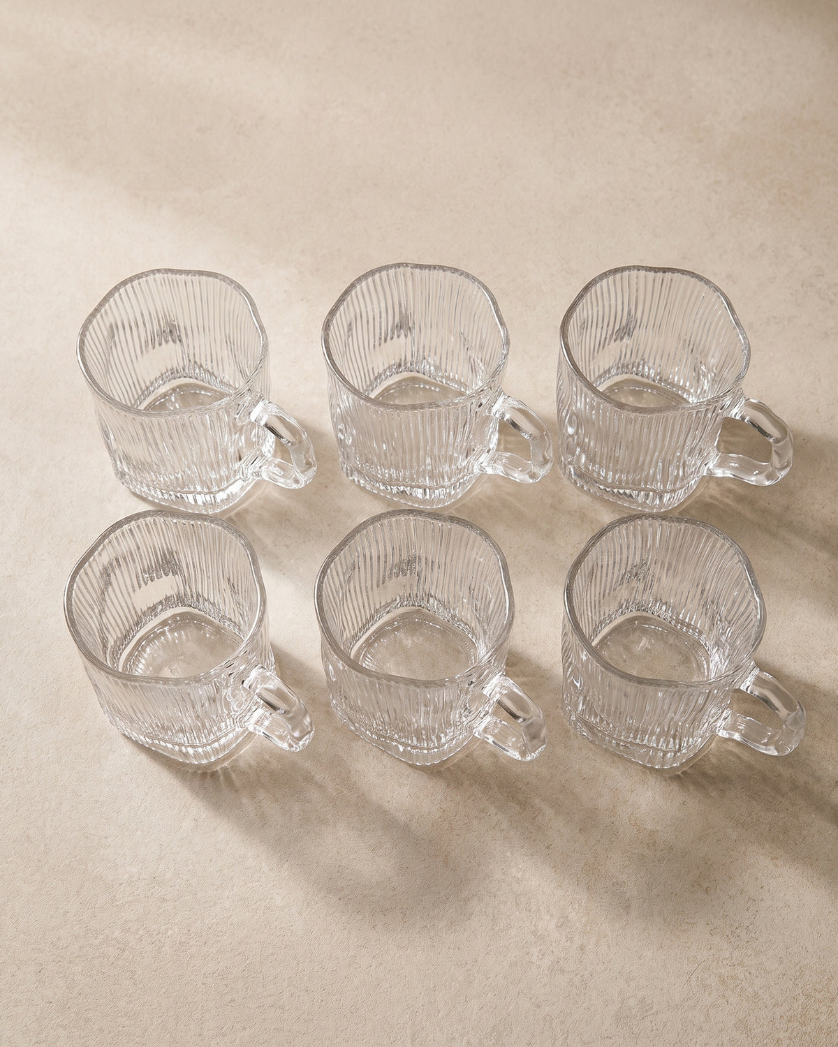 Diamond Clear Lines - Becher Glas - 6 Stück