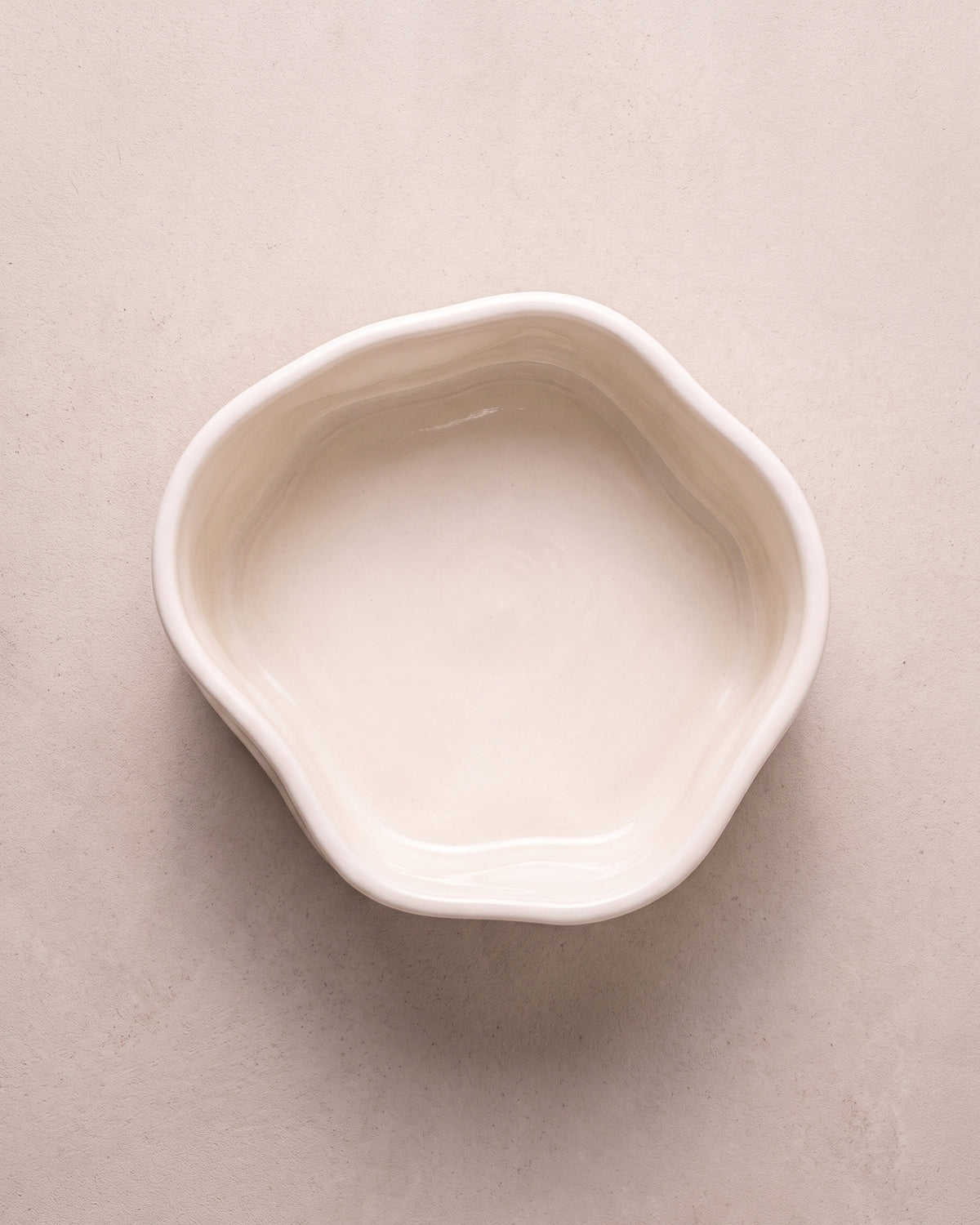 Nordic - Seramik Dalgalı Kase - Krem - 310 ml - 6 adet