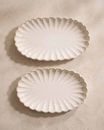 Bloomy Lotus servis tabağı | 2 adet | 23 x 12 cm