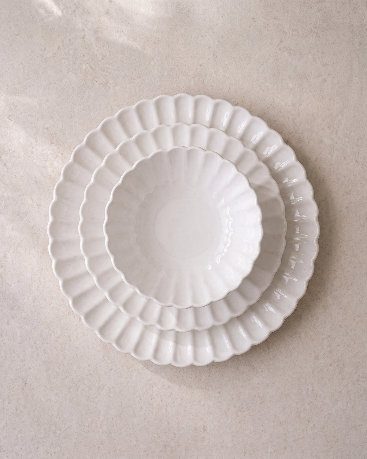 Daisy lotus Geschirrset | 24-teilig | weiß