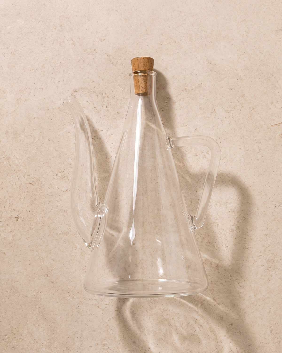 Soledo Ölflasche aus Borosilikatglas mit Akaziendeckel | 585 ml