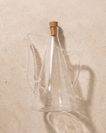 Soledo Ölflasche aus Borosilikatglas mit Akaziendeckel | 585 ml
