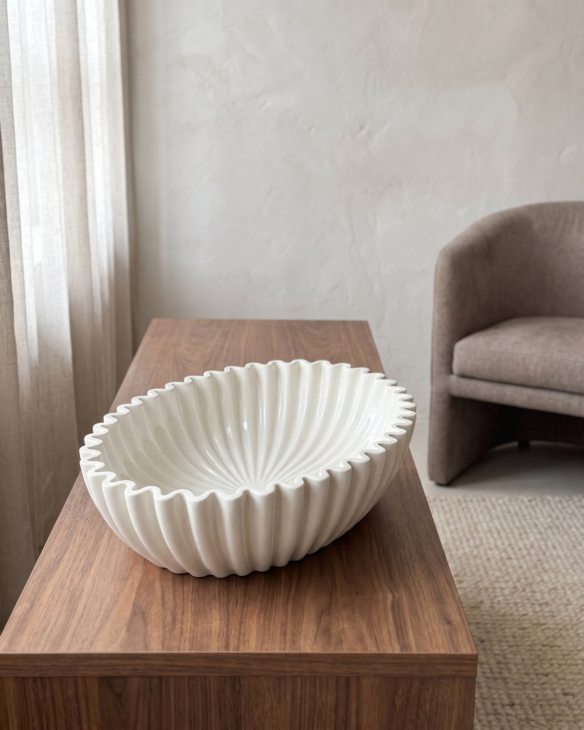 Floré – Ovale Decoratieve Schaal Wit