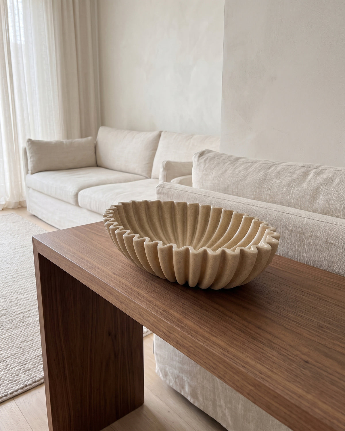 Floré – Ovale Decoratieve Schaal Beige