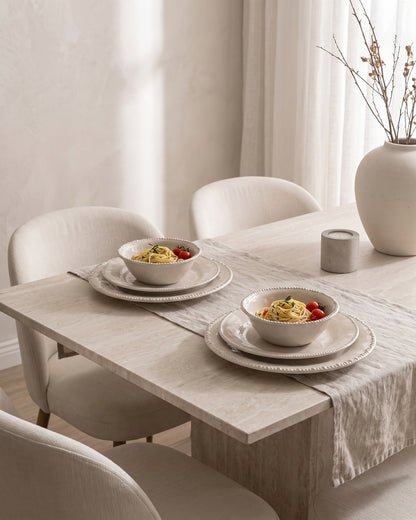 Pearly Geschirr-Set, 24-teilig für 6 Personen – Beige