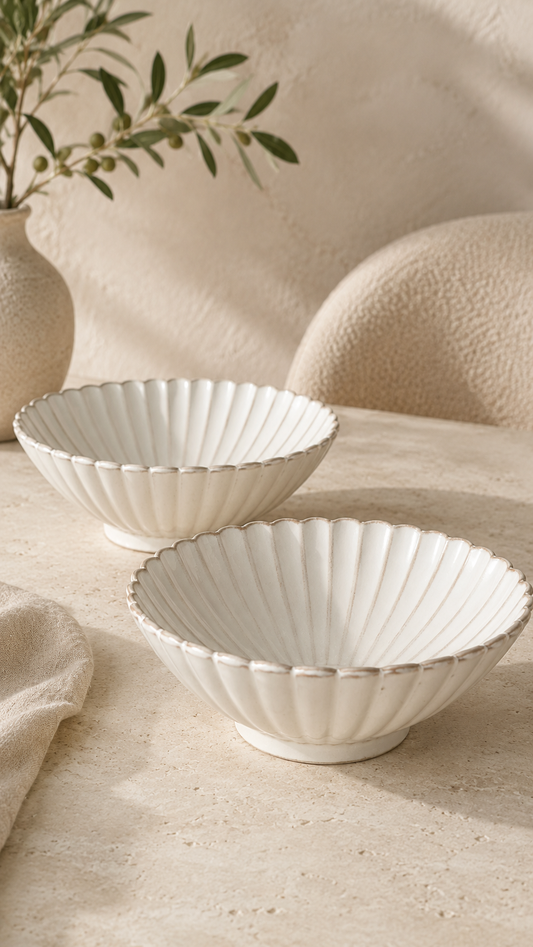 Bloomy Lotus Salatschüssel | 2 Stück | 21-25 cm