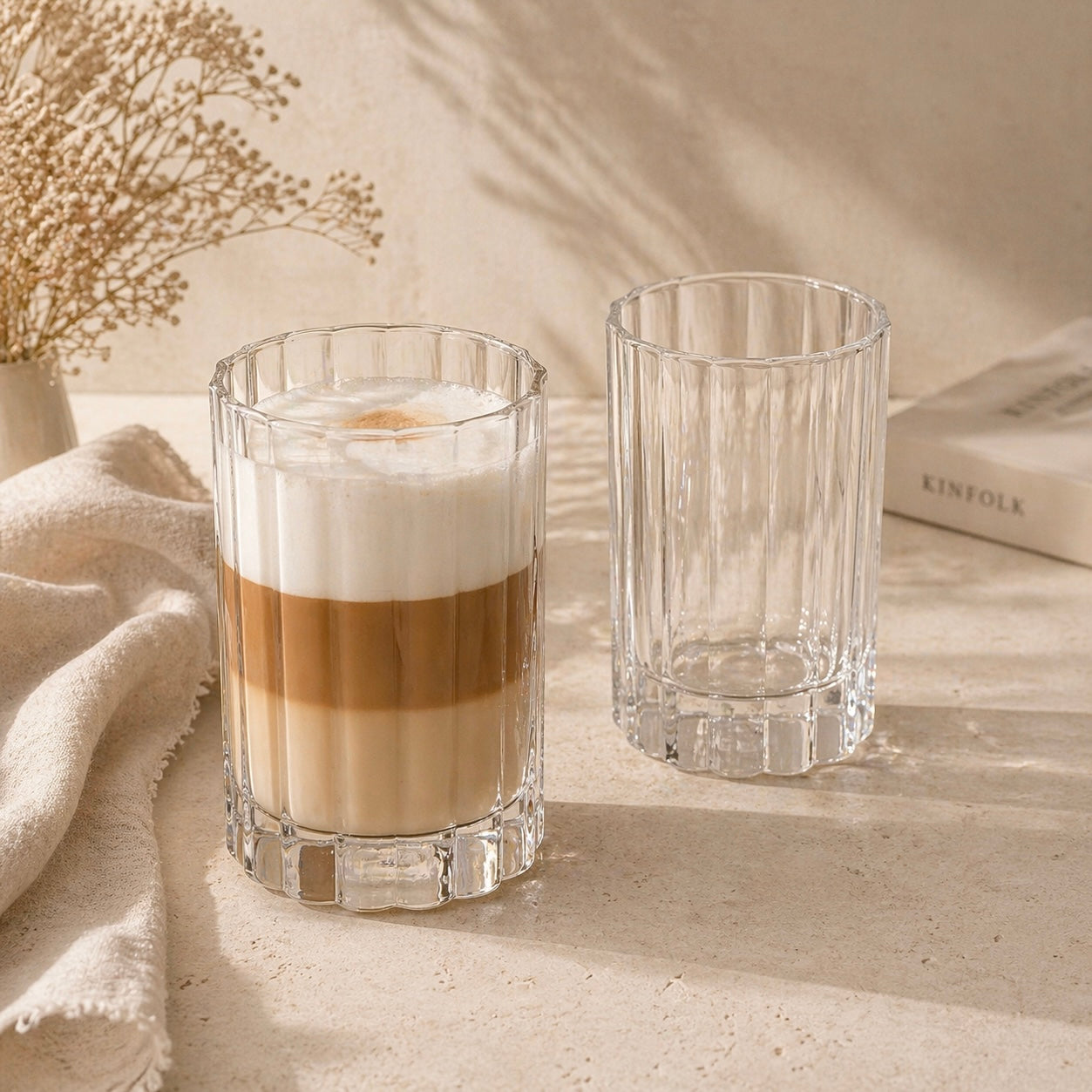 Luno drinkglas in bloemen design | 2 stuks | 300 ml