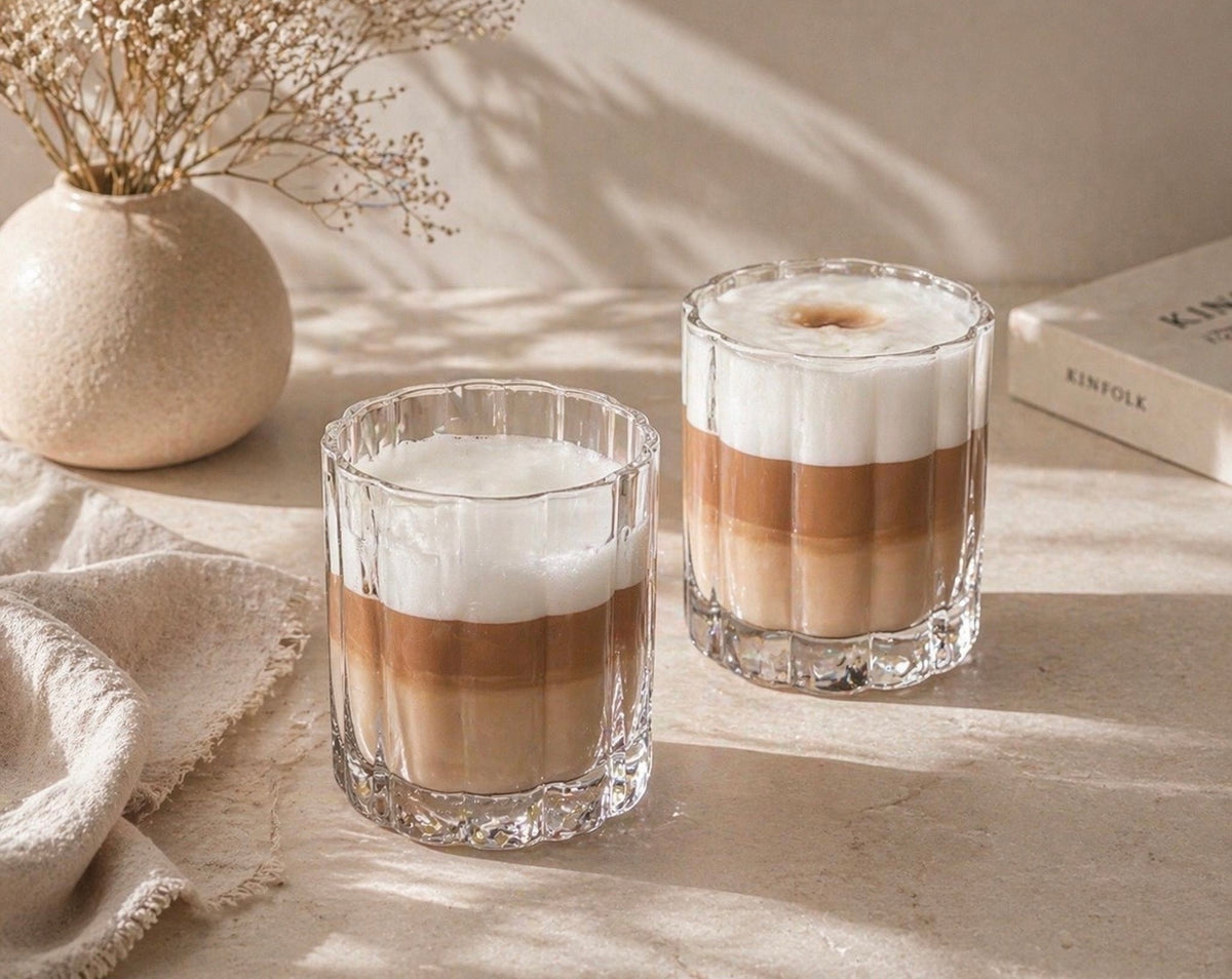 Luno çiçek tasarımlı içecek bardağı | 2 adet | 220 ml