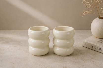 Wave Bubble Mok - Creme - 2 stuks - 400ml