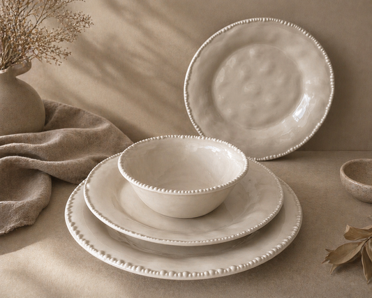 Pearls Geschirrset 24-teilig für 6 Personen – Beige