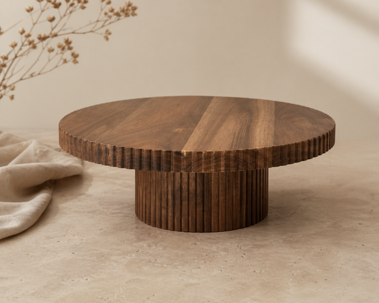 Elora Acacia Serveerplateau  Houten Display Stand 30 cm