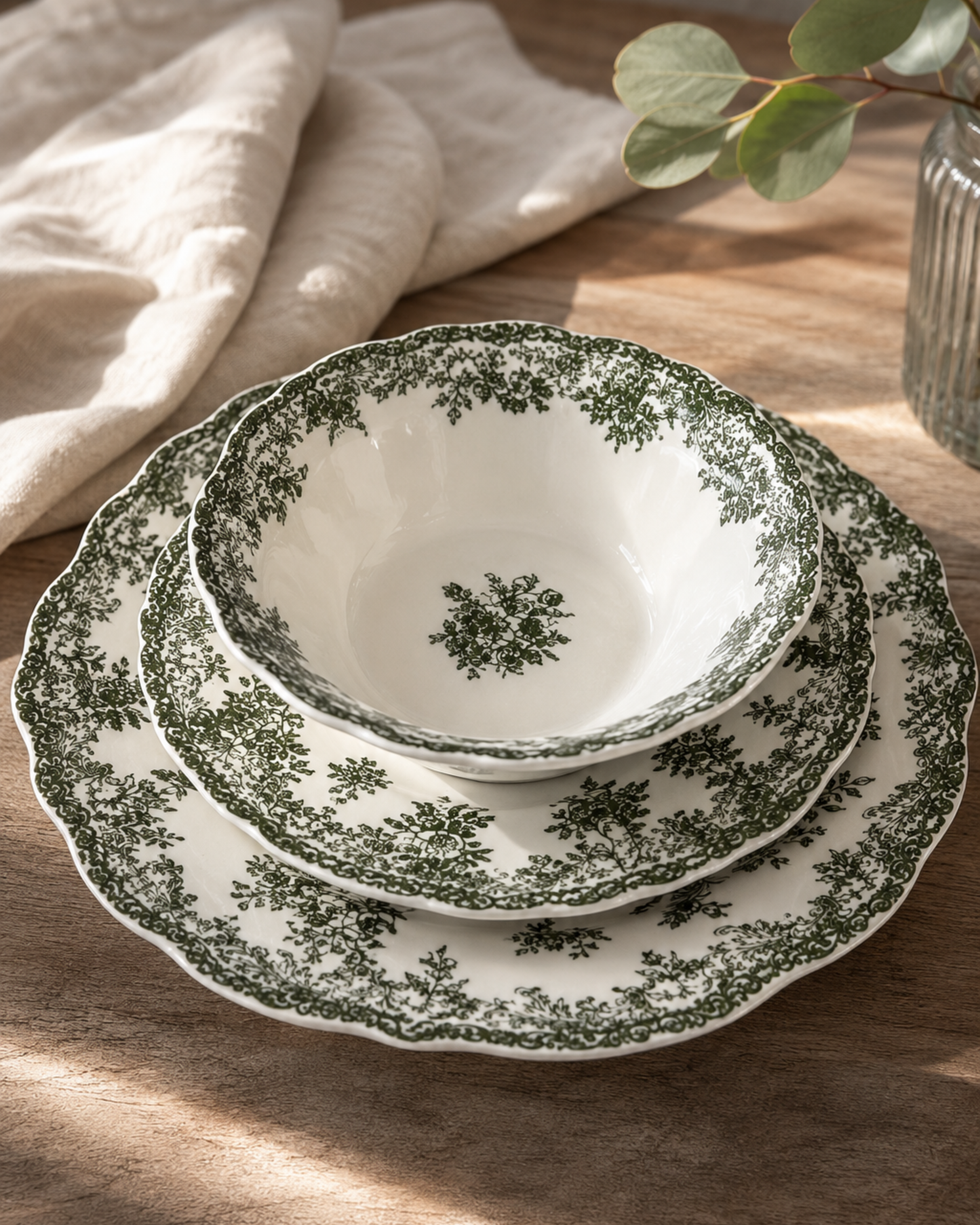 Vintage - Geschirrset - 25-teilig - Blau
