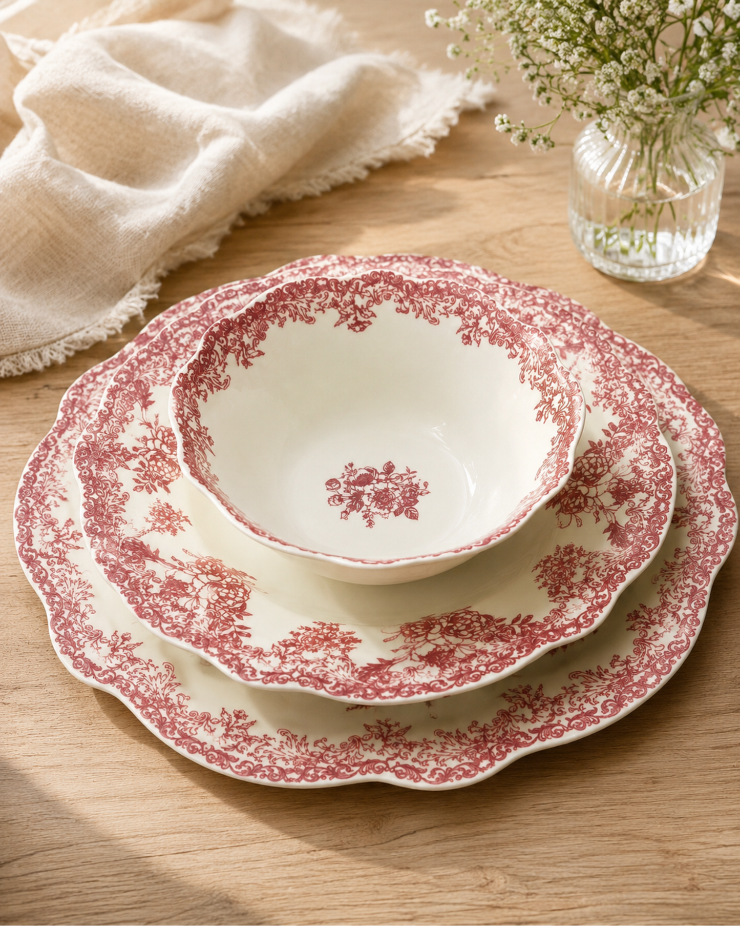 Vintage - Geschirrset - 25-teilig - Blau