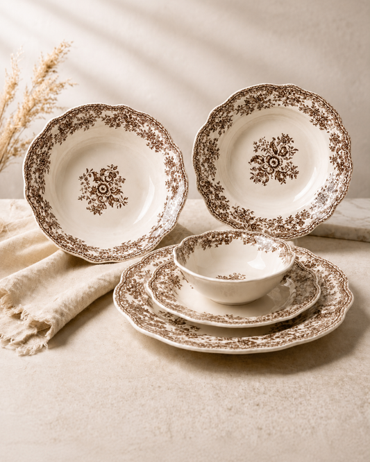 Vintage - Yemek Takımı - 25 Parça - Taupe
