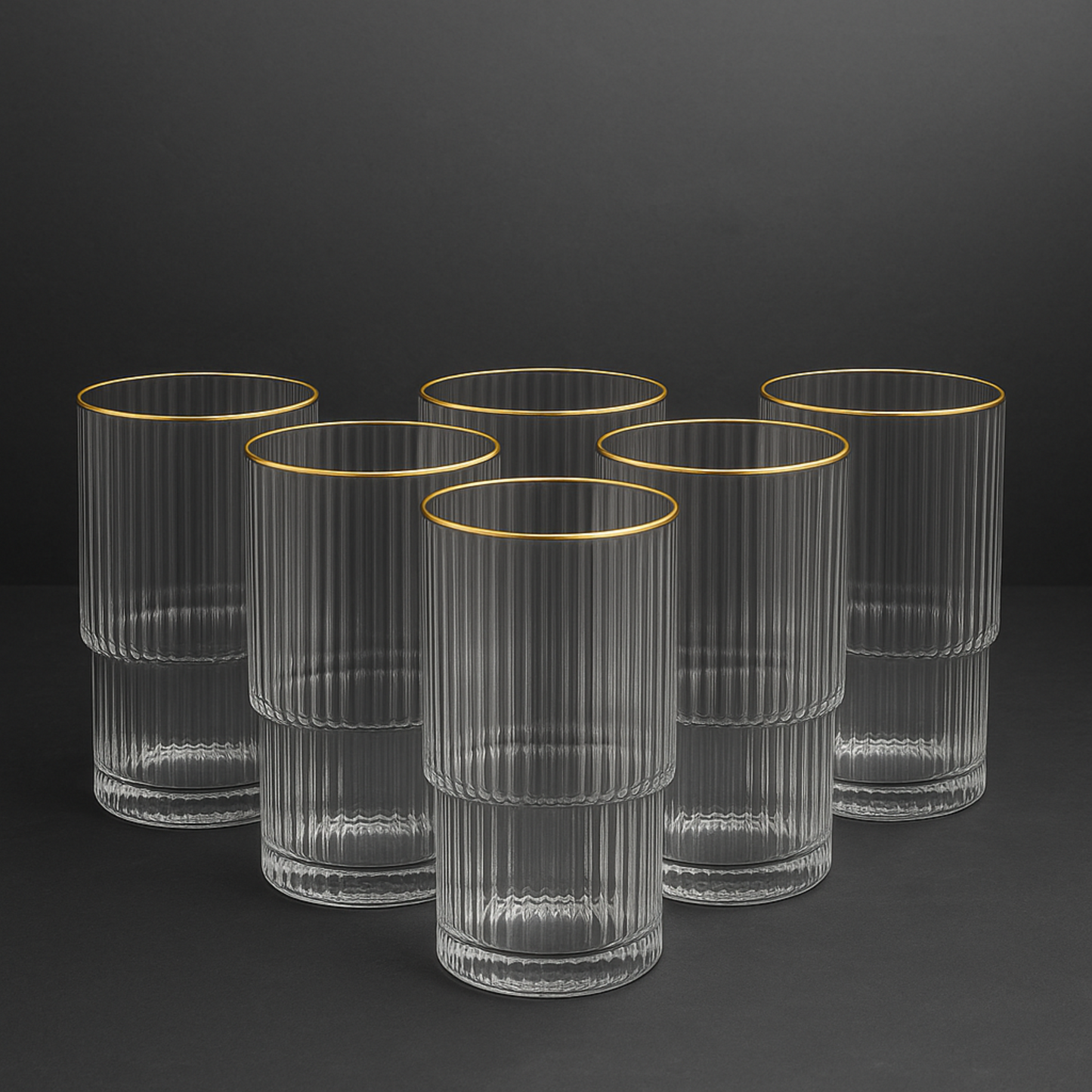 Ribble glazen gold set van 6