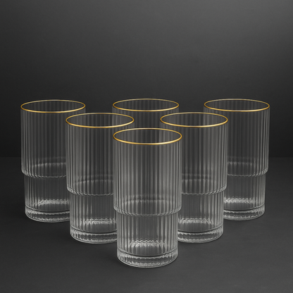 Ribble glazen gold set van 6