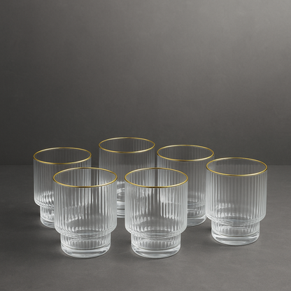 Ribble glazen gold set van 6