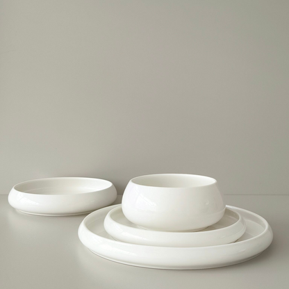 Chubby serviesset porselein | 24-delig voor 6 personen | wit