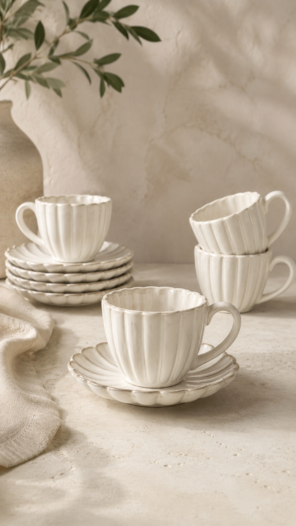 Bloomy 12-delige espressokopjes set voor 6 personen | 75 ml